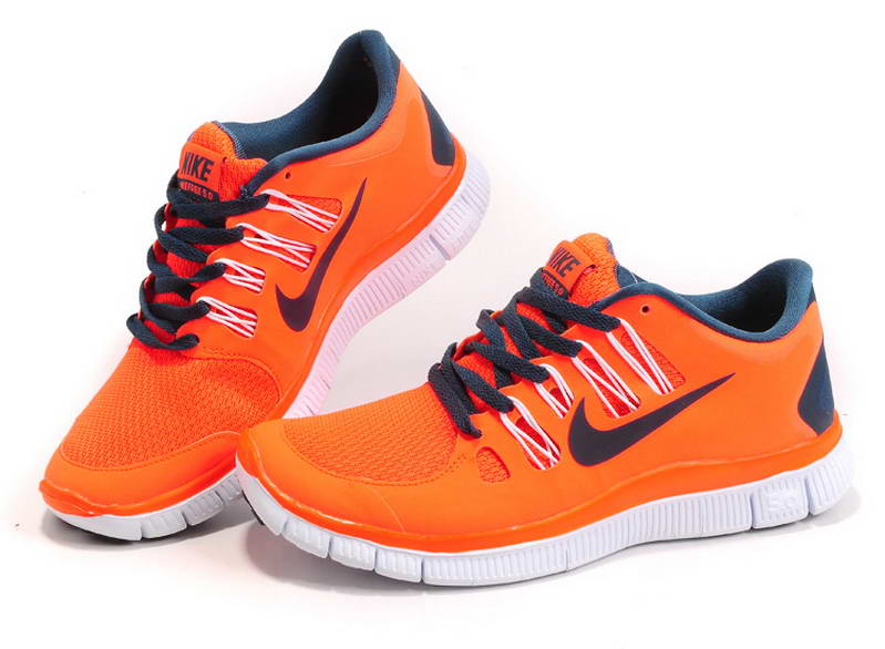 nike Free Run 5.0 V2 Womens  Running Shoes New Breathable Orange Blue (4)